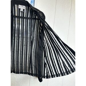 Joseph Ribkoff Size10 Collared Vneck  Zipper Stretchable See Through Long Sleeve